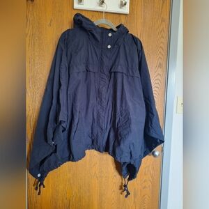Gap Navy Hooded Poncho Rain Jacket M/L - Oversize Fit